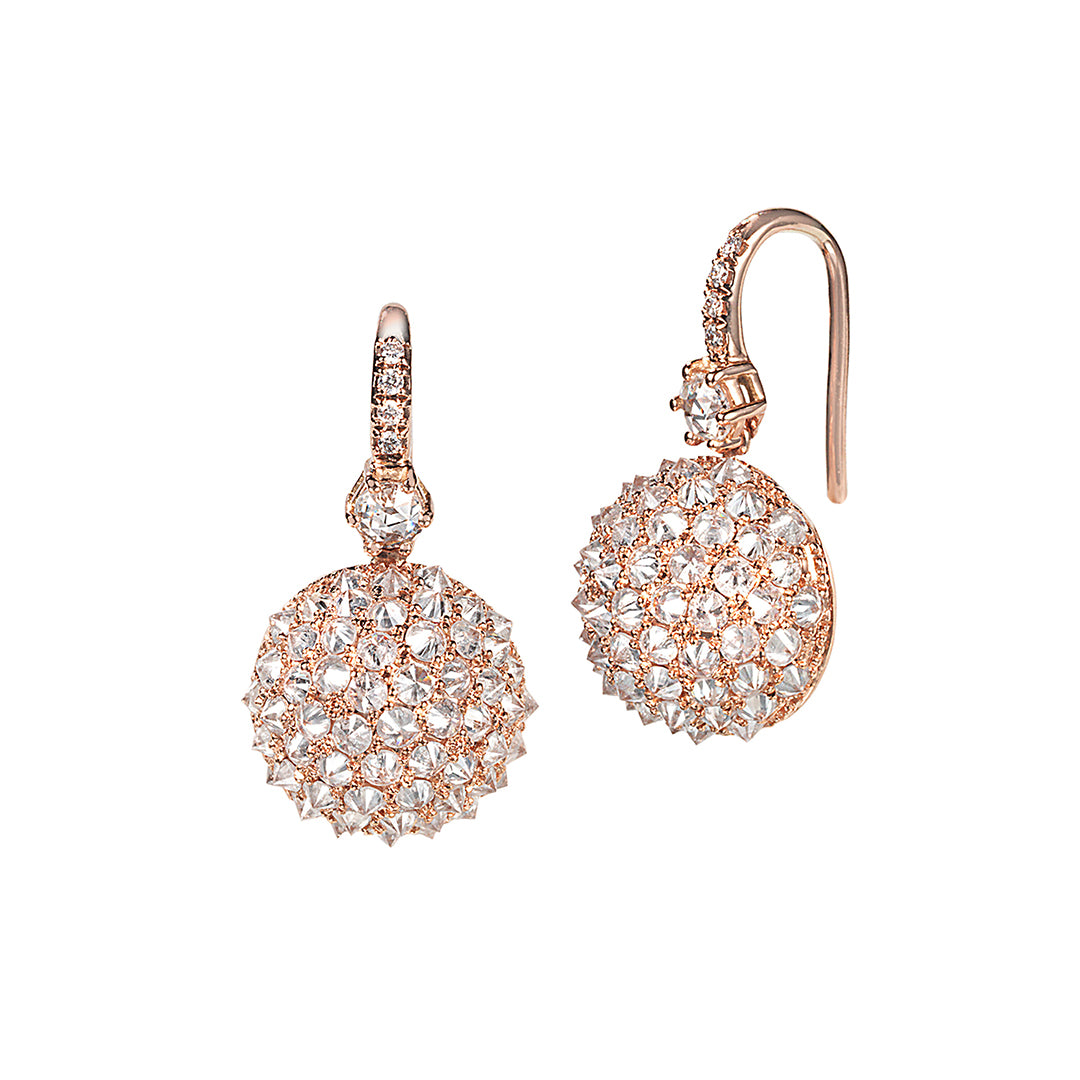 Reverse Set Moissanite Pavé Cushion Hoop Earrings