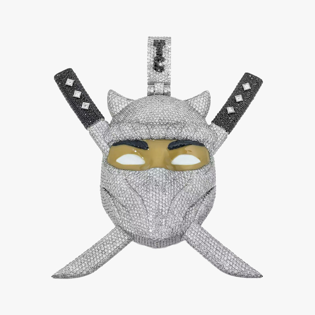 Custom Moissanite S925 Dual Sword Ninja Pendant
