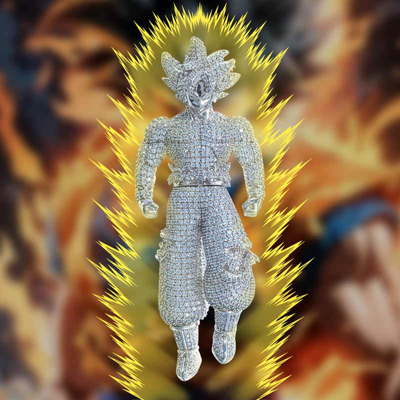 Custom Moissanite S925 Iced Out Goku Pendant
