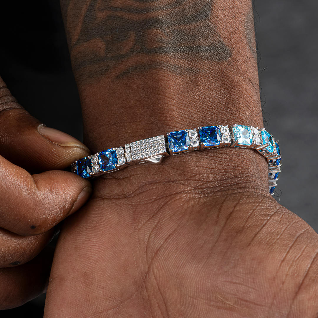 S925 Ocean Blue Tennis Bracelet