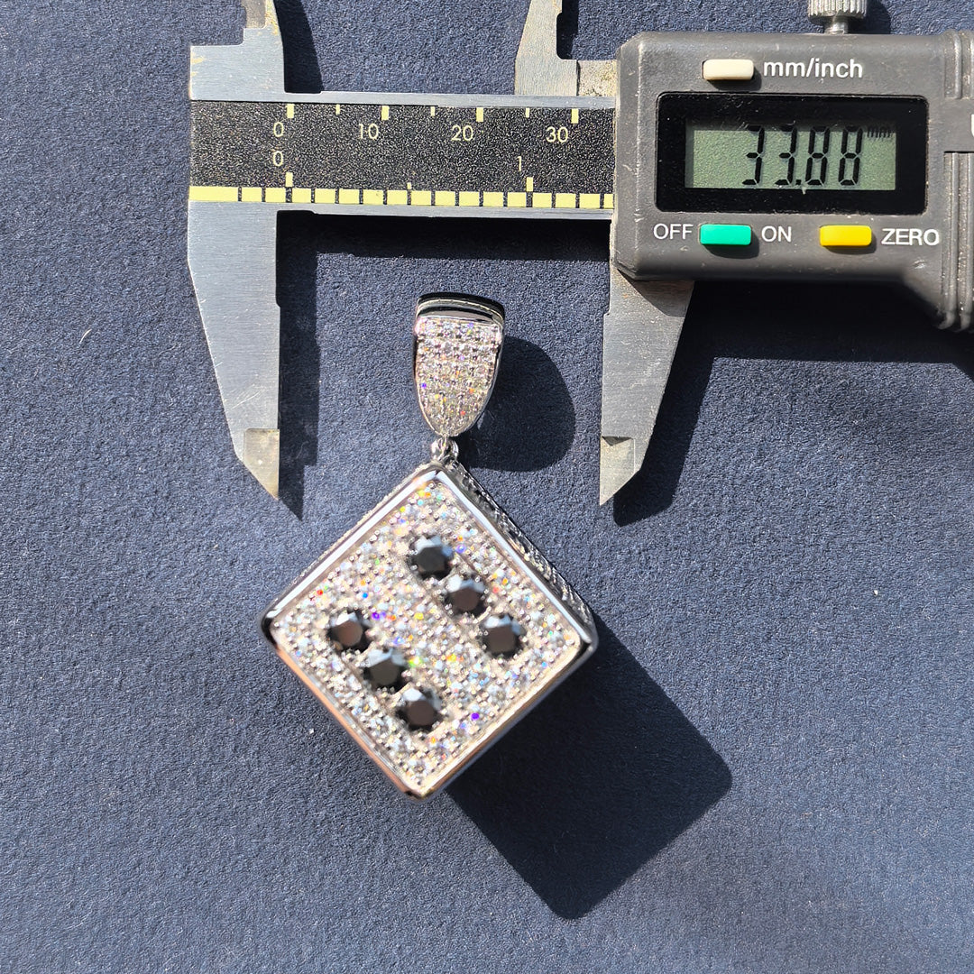 Custom Moissanite S925 Lucky Dice Pendant
