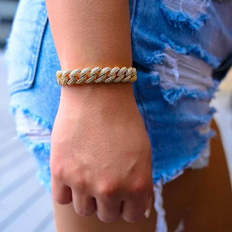 Moissanite S925 10mm Iced Out Cuban Bracelet