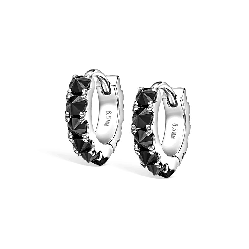 Reverse Set Moissanite Pavé Single Row Hoop Earrings