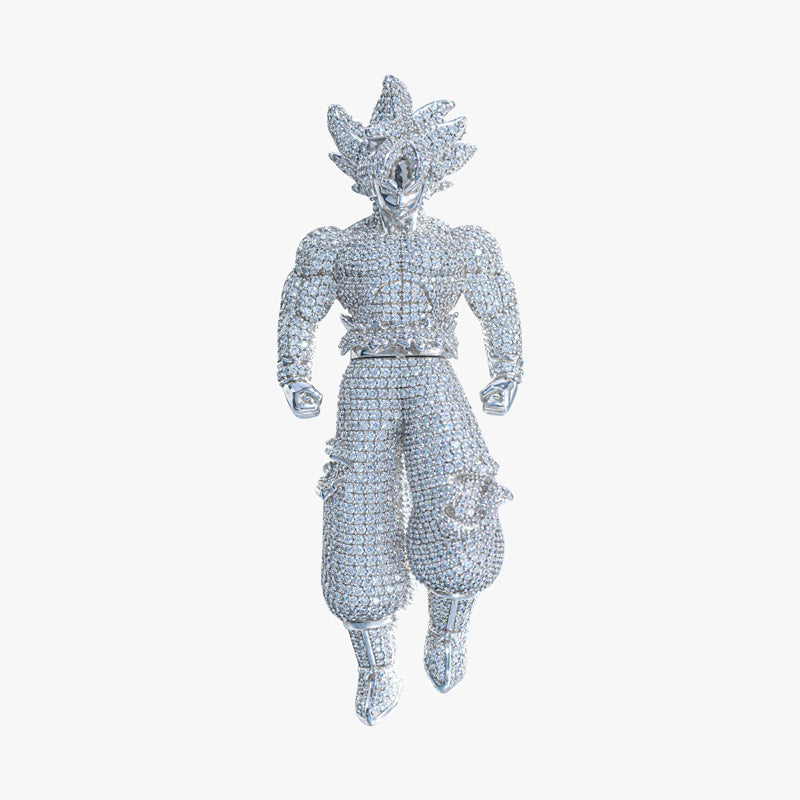 Custom Moissanite S925 Iced Out Goku Pendant