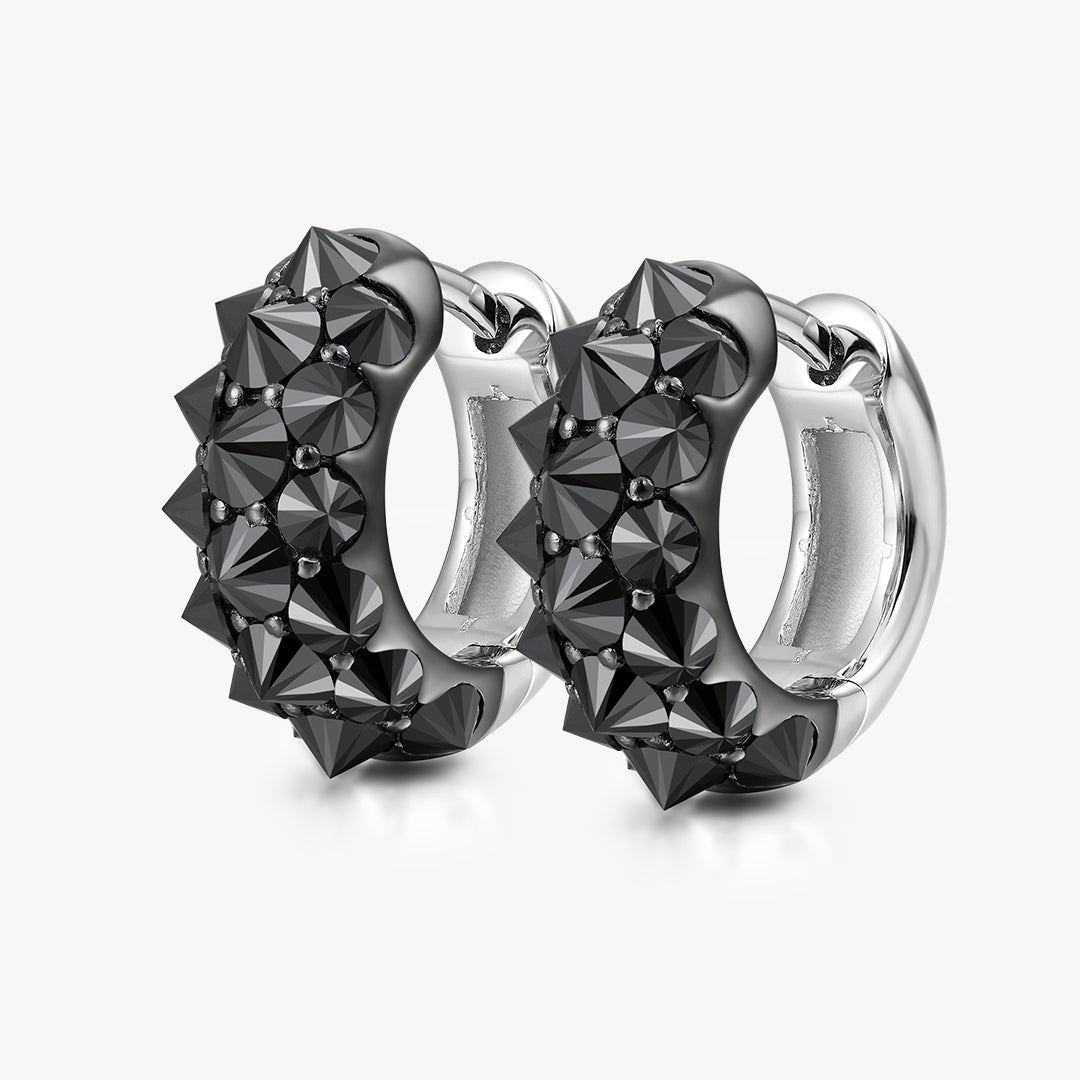 Reverse Set Moissanite Pavé Hoop Earrings