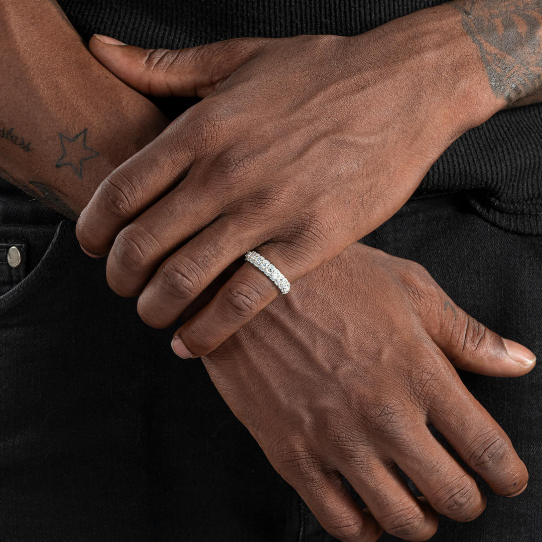 Moissanite S925 Round Cut Halo Tennis Ring