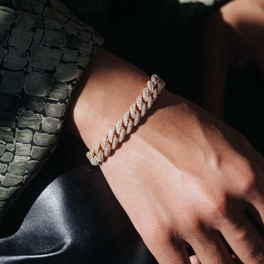 Moissanite S925 8mm Iced Out Cuban Bracelet