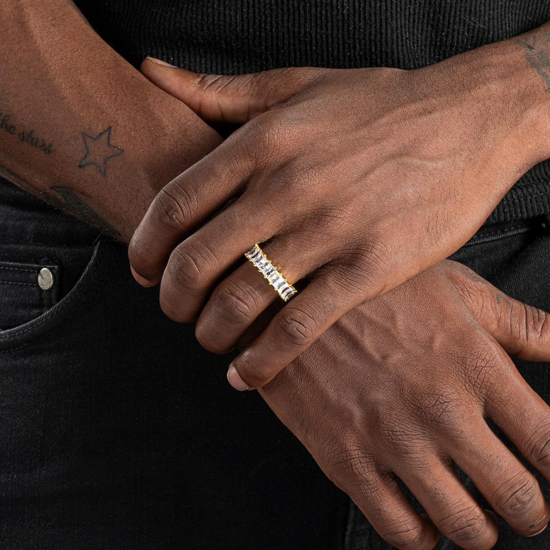 Moissanite S925 Baguette Crystal Eternity Ring