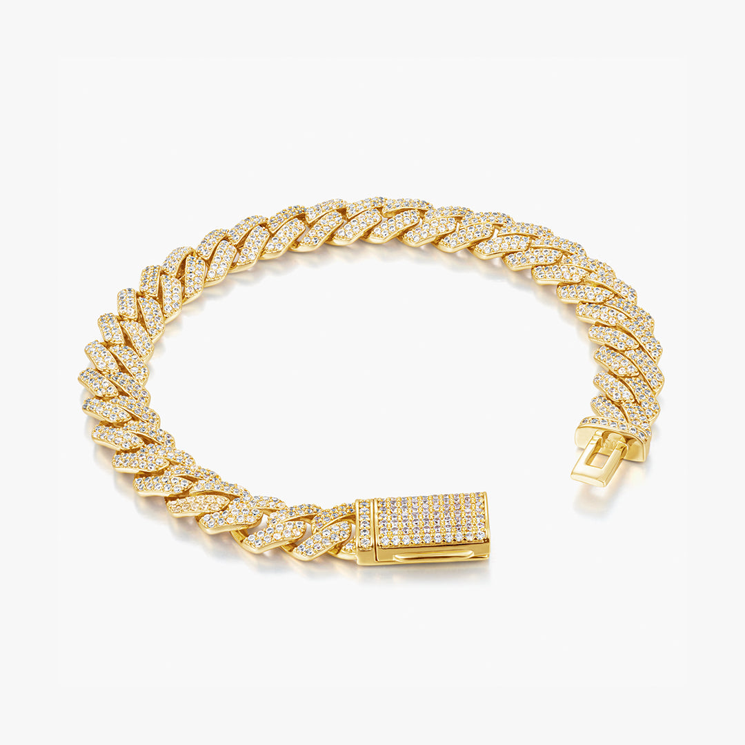 Moissanite S925 10mm Prong Cuban Bracelet