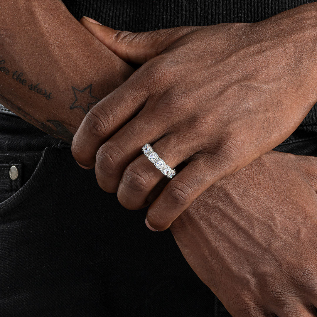 Moissanite S925 Square Clustered Halo Ring