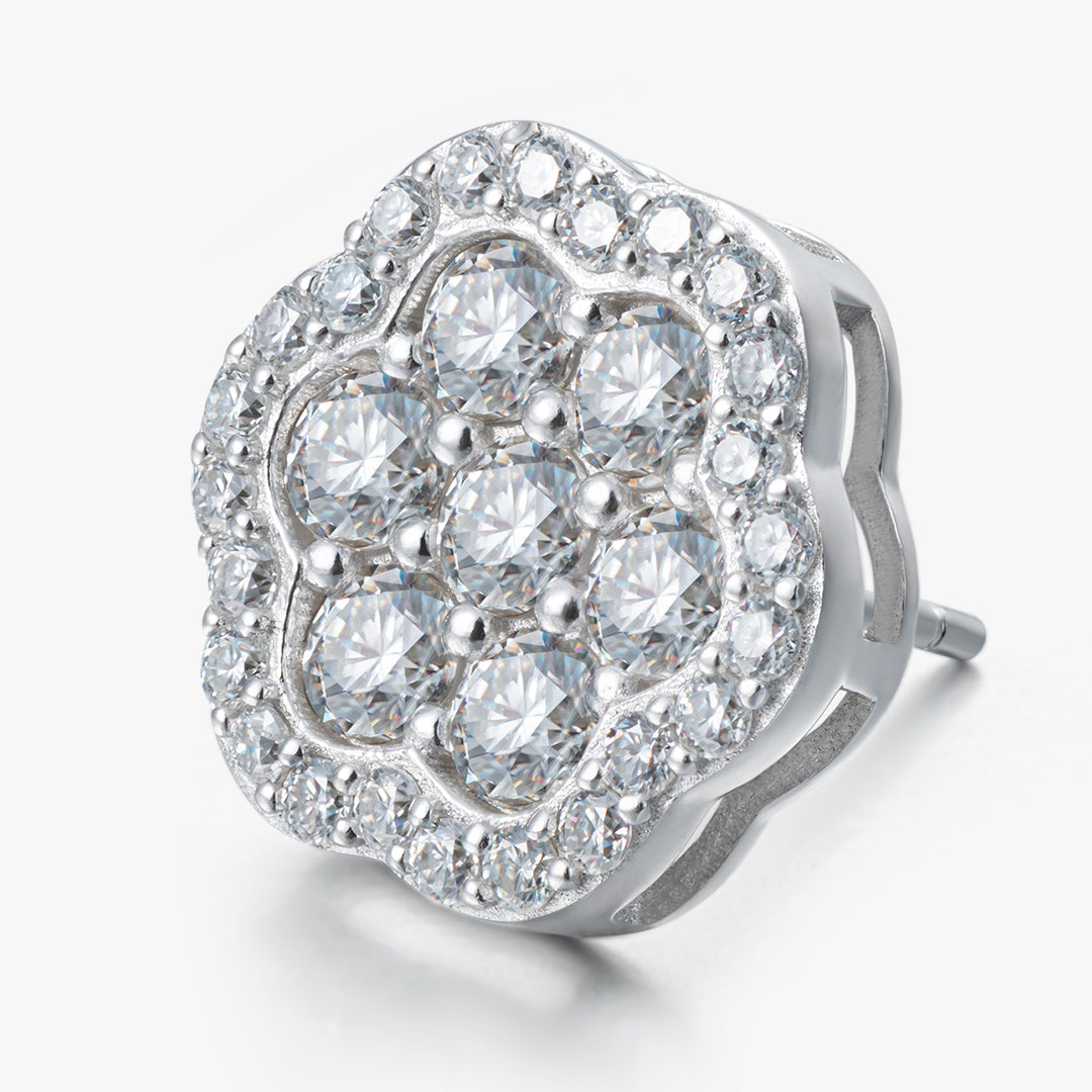 Moissanite S925 Floral Stud Earrings