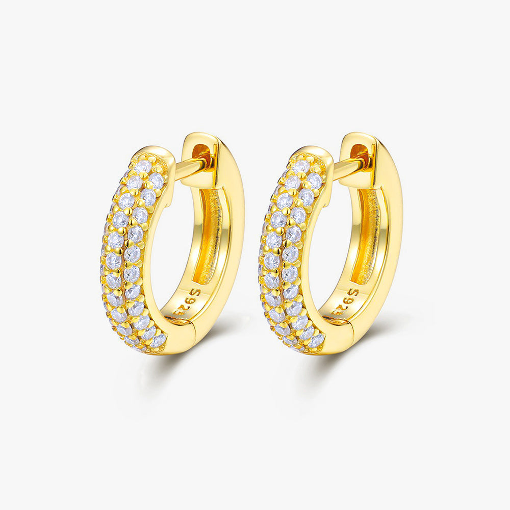 Moissanite S925 Round Paved Hoop Earrings