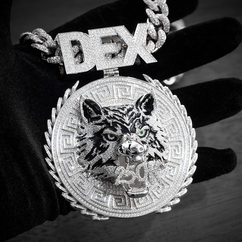 Custom Moissanite S925 Round Cut Tiger Pendant