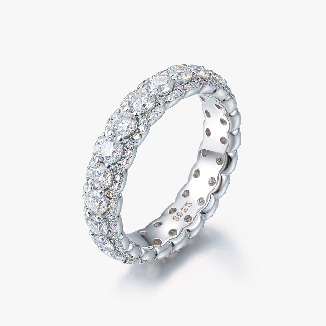 Moissanite S925 Round Cut Halo Tennis Ring