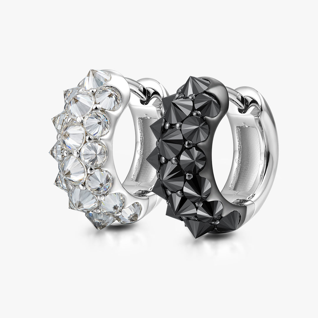 Reverse Set Moissanite Pavé Hoop Earrings