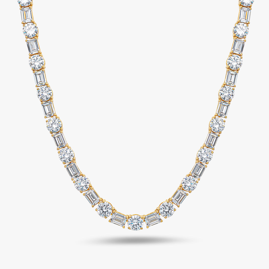 Moissanite S925 Emerald & Round Cut Tennis Chain