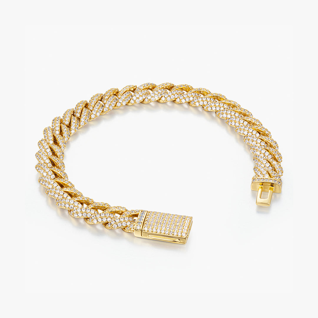 Moissanite S925 8mm Iced Out Cuban Bracelet
