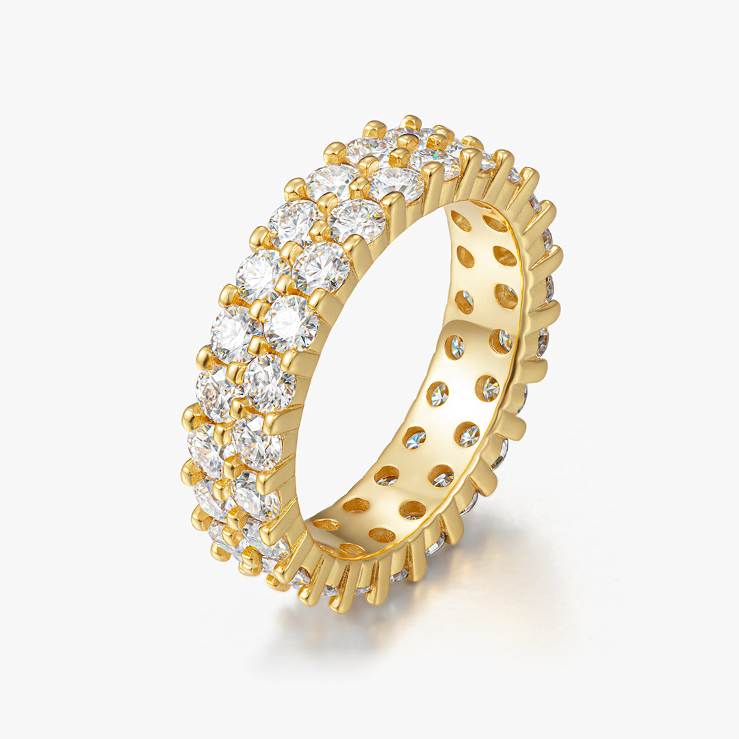 Moissanite S925 Double Row Tennis Ring