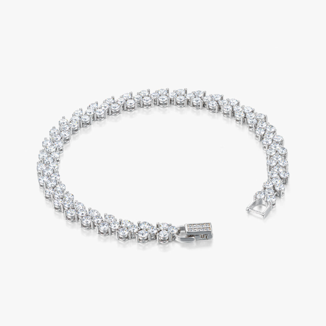 Moissanite Heart Shaped Tennis Bracelet