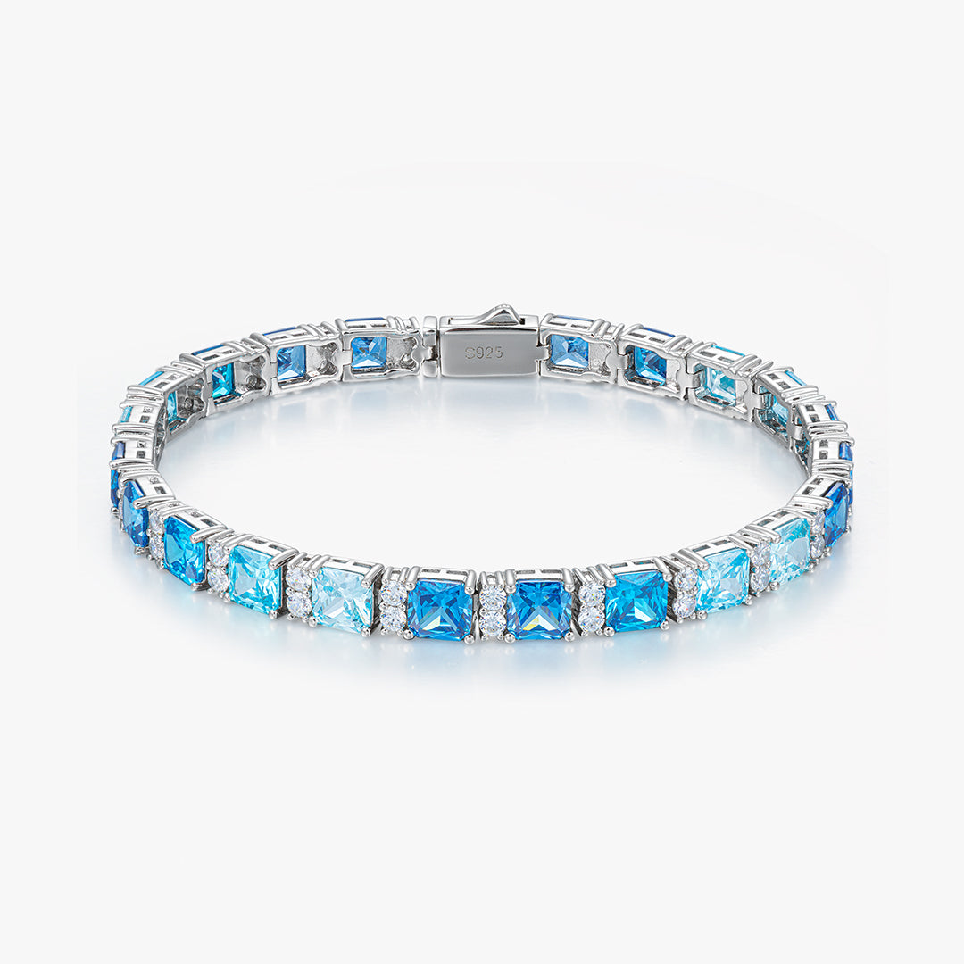 S925 Ocean Blue Tennis Bracelet