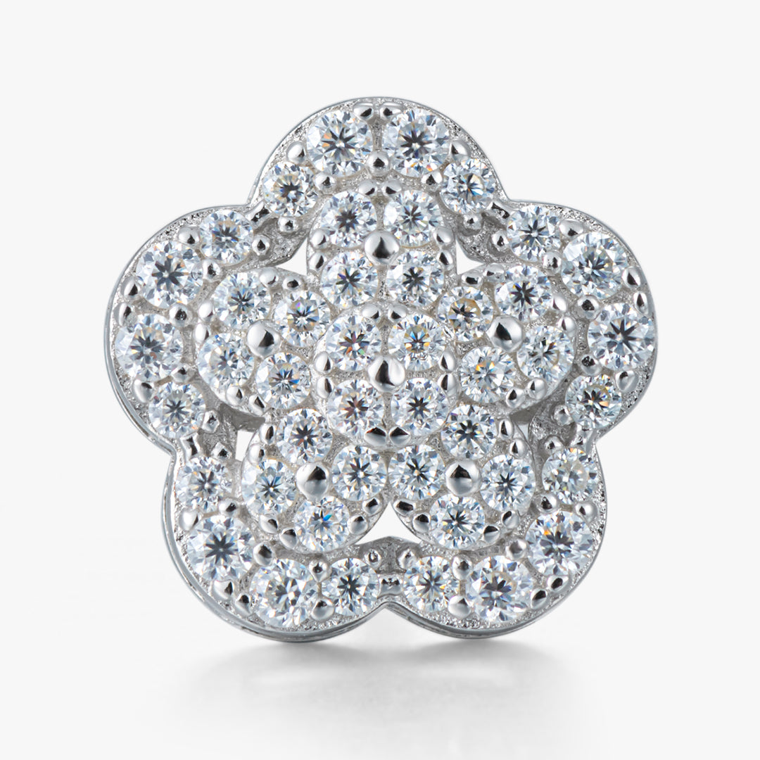 Moissanite S925  Lotus Flower Stud Earrings
