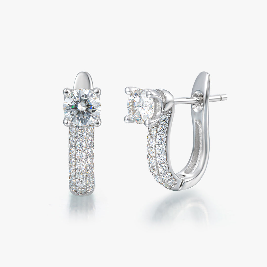Moissanite S925 U-Shaped Detachable Stud Earrings
