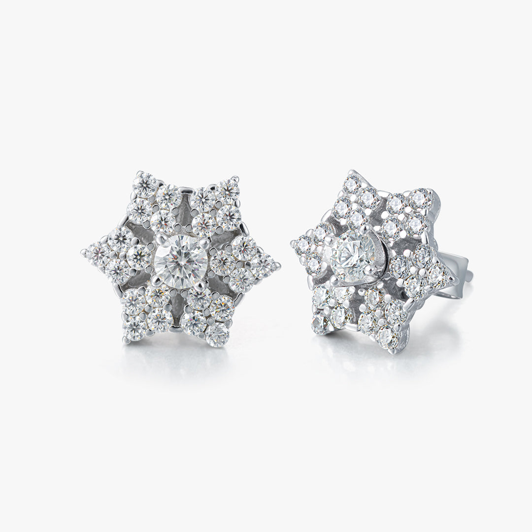 Moissanite S925 Clustered Star Stud Earrings